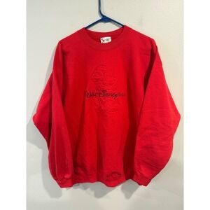 Vintage Walt Disney World Mickey Mouse Red Crewneck Sweatshirt Large Made in USA